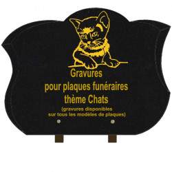 PLAQUE FUNÉRAIRE CHANFREINÉE GRANIT SUR PIEDS CHATS