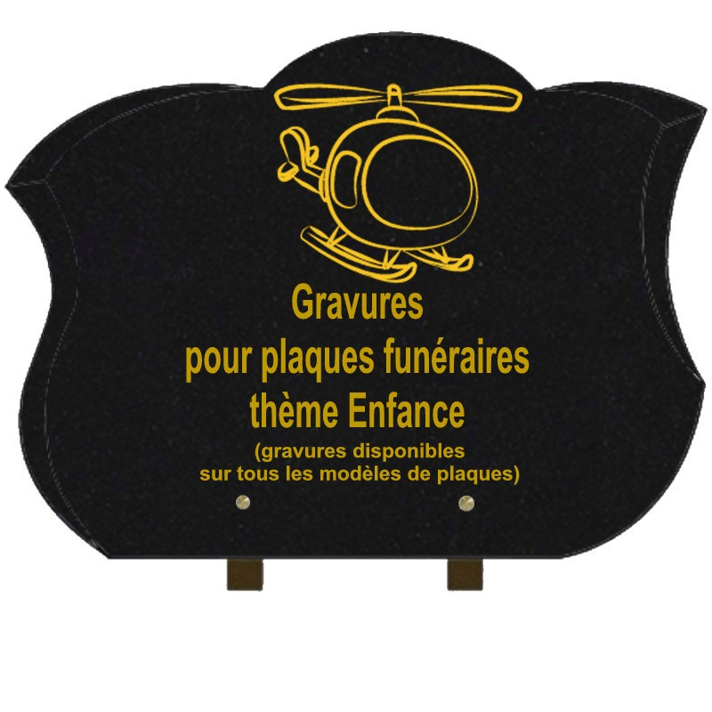 PLAQUE FUNÉRAIRE CHANFREINÉE GRANIT SUR PIEDS ENFANCE