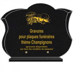 PLAQUE FUNÉRAIRE CHANFREINÉE GRANIT SUR SOCLE CHAMPIGNON