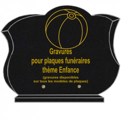 PLAQUE FUNÉRAIRE CHANFREINÉE GRANIT SUR SOCLE ENFANCE