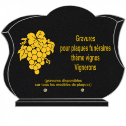 PLAQUE FUNÉRAIRE CHANFREINÉE GRANIT SUR SOCLE VIGNE VIGNERON