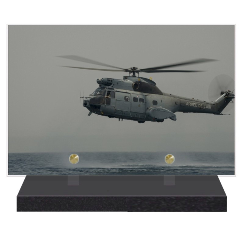 PLAQUE FUNÉRAIRE HELICOPTERE AVIATION 20 cm X 30 cm FPF9031