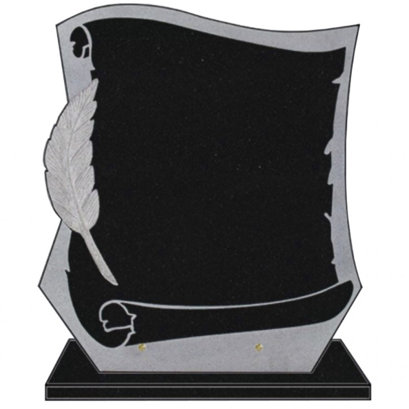 Plaque Or funéraire personnalisé, double encadrement noir fin, discret