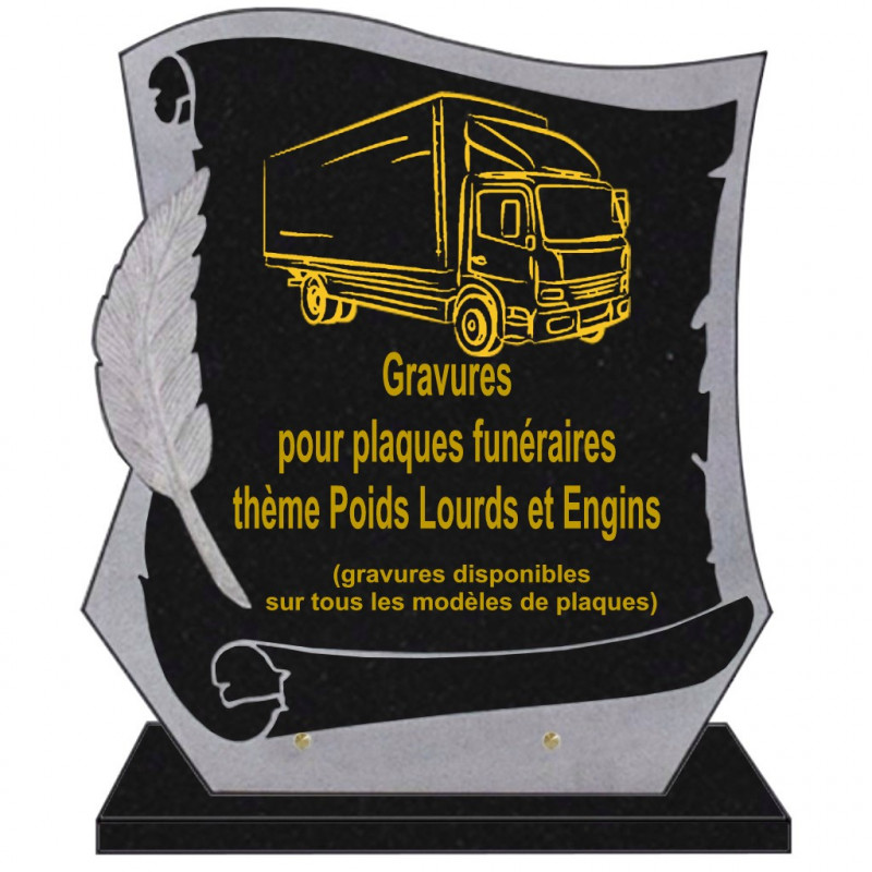 plaque funéraire camion benne