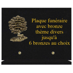 PLAQUE FUNÉRAIRE 20X30 GRANIT AVEC BRONZE THEME DIVERS