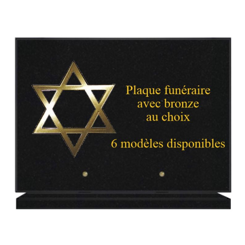 PLAQUE FUNÉRAIRE 25X35 AVEC BRONZE RELIGIONS