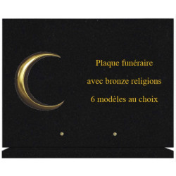 PLAQUE FUNÉRAIRE 30X40 SUR SOCLE AVEC BRONZE RELIGIONS