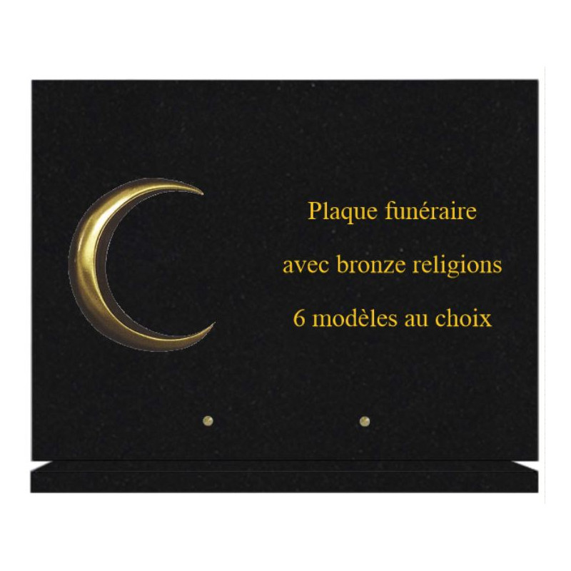 PLAQUE FUNÉRAIRE 30X40 SUR SOCLE AVEC BRONZE RELIGIONS