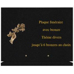 PLAQUE FUNÉRAIRE 30X40 SUR SOCLE AVEC BRONZE DIVERS