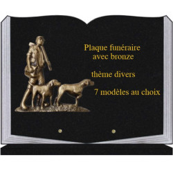 PLAQUE FUNÉRAIRE 30X40 LIVRE SUR SOCLE BRONZE DIVERS