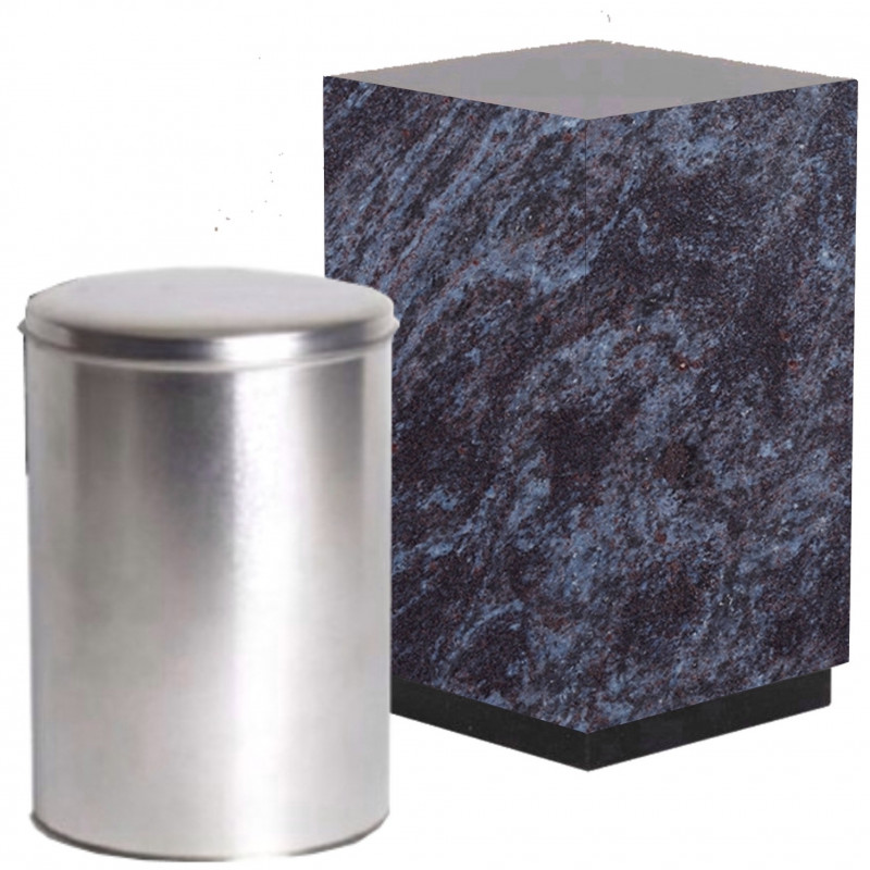 URNE FUNÉRAIRE GRANIT MASS BLUE PERSONNALISABLE