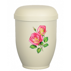 URNE FUNÉRAIRE BIODÉGRADABLE EN LIGNINE FLEURS ROSES