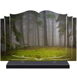 PLAQUE FUNÉRAIRE LIVRE FORÊT A PERSONNALISER FPF2183