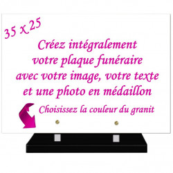 Plaque funéraire personnalisable rectangulaire 25 x 35