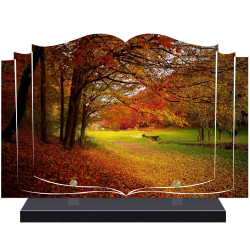 PLAQUE FUNÉRAIRE LIVRE AUTOMNE A PERSONNALISER FPF2194