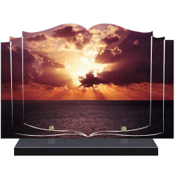 PLAQUE FUNÉRAIRE LIVRE COUCHER DE SOLEIL A PERSONNALISER FPF2191