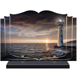 PLAQUE FUNÉRAIRE LIVRE MER PHARE A PERSONNALISER FPF2196