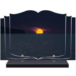 PLAQUE FUNÉRAIRE LIVRE COUCHER DE SOLEIL A PERSONNALISER FPF2197