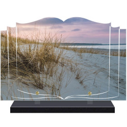 PLAQUE FUNÉRAIRE LIVRE SABLE PLAGE A PERSONNALISER FPF2200