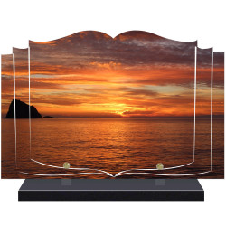 PLAQUE FUNÉRAIRE LIVRE COUCHER DE SOLEIL A PERSONNALISER FPF2203