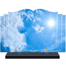 PLAQUE FUNÉRAIRE LIVRE CIEL NUAGE A PERSONNALISER FPF2220