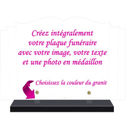 PLAQUE FUNÉRAIRE LIVRE 20 cm X 30 cm A PERSONNALISER