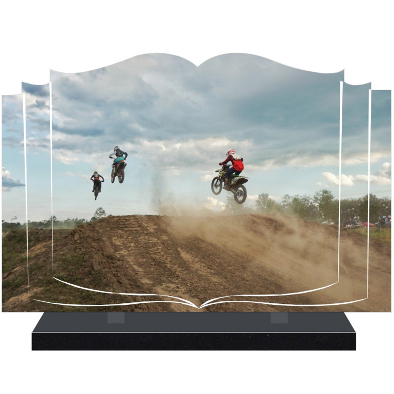 PLAQUE FUNÉRAIRE LIVRE MOTO CROSS A PERSONNALISER FPF6530