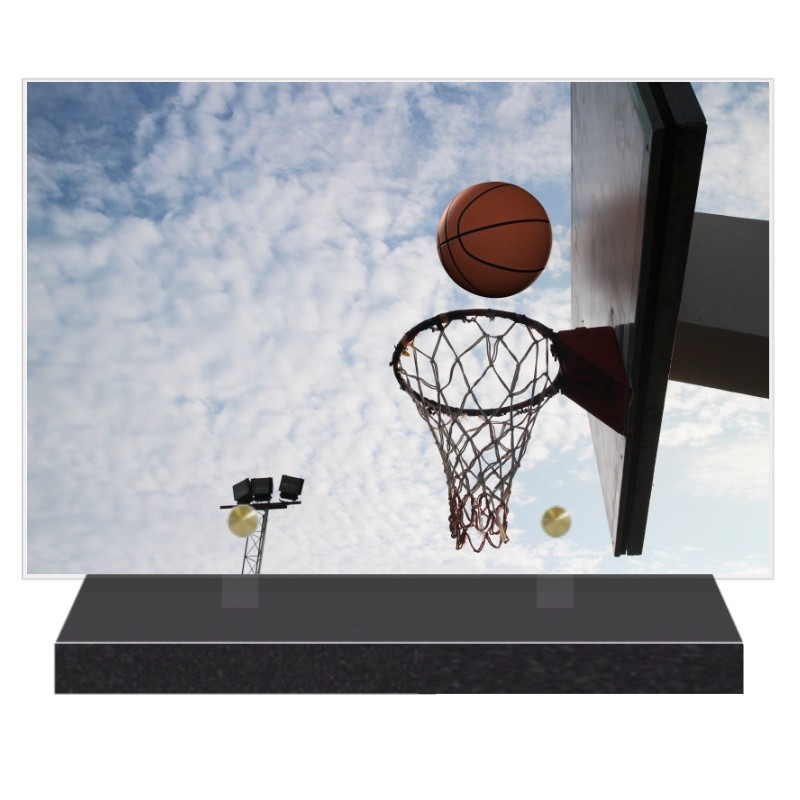 PLAQUE FUNÉRAIRE LOISIRS BASKET BALL 20 cm X 30 cm FPF10713