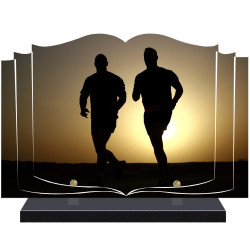 PLAQUE FUNÉRAIRE LIVRE SPORTS MARATHON A PERSONNALISER FPF10203