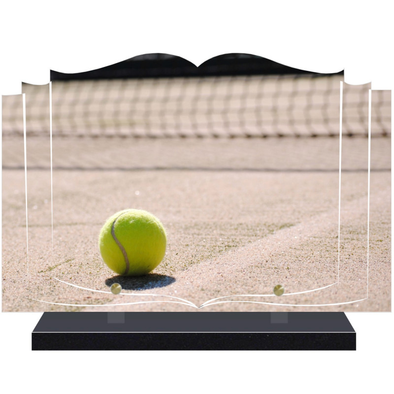 PLAQUE FUNÉRAIRE LIVRE TENNIS A PERSONNALISER FPF10307