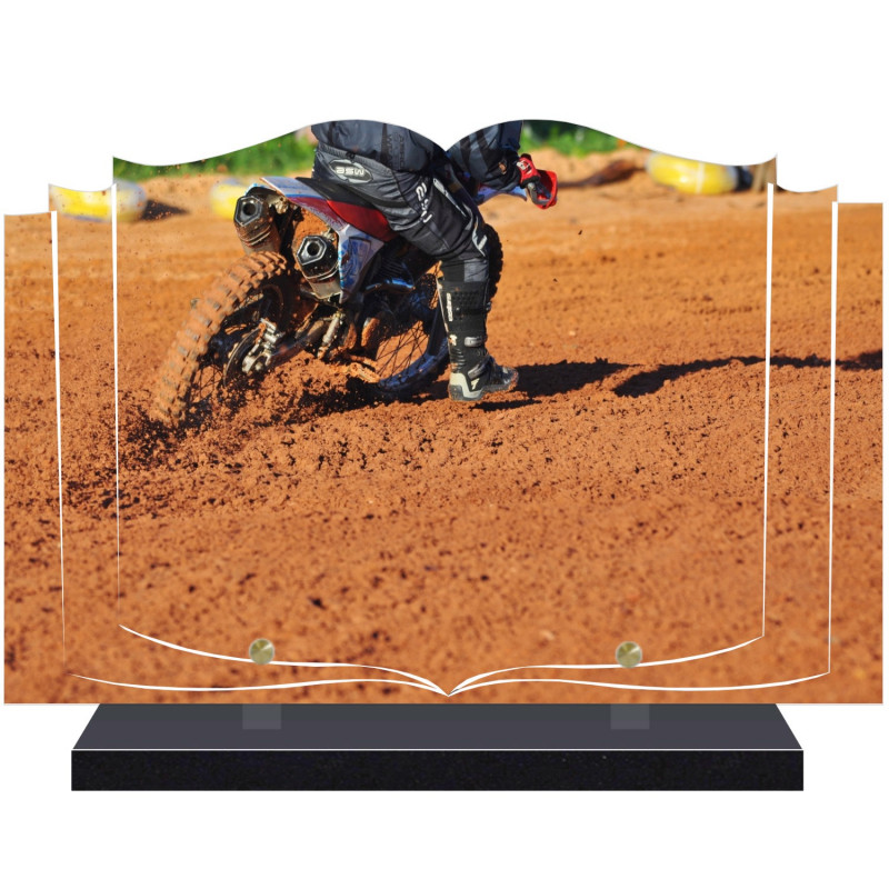 PLAQUE FUNÉRAIRE LIVRE MOTO CROSS A PERSONNALISER FPF10357