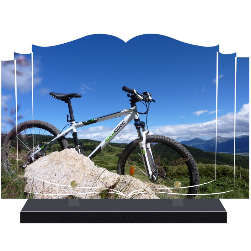 PLAQUE FUNÉRAIRE LIVRE SPORTS VTT A PERSONNALISER FPF10475