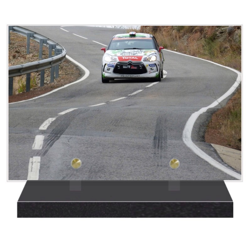 PLAQUE FUNÉRAIRE VOITURE DE RALLYE 20 cm X 30 cm FPF10756