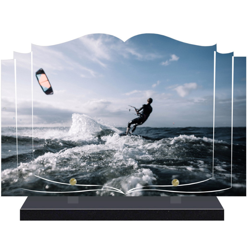 PLAQUE FUNÉRAIRE LIVRE WINDSURF A PERSONNALISER FPF10974