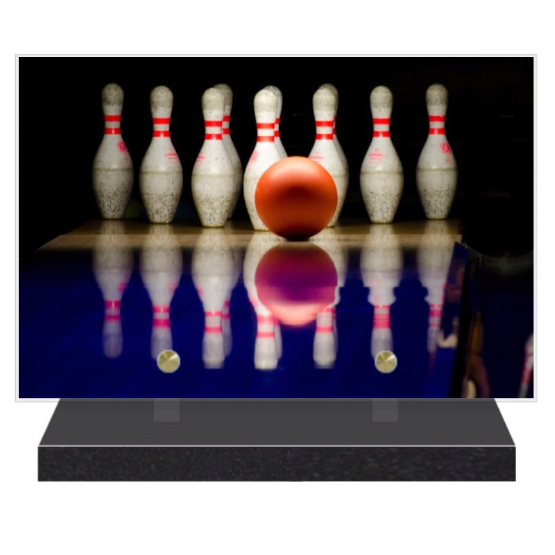 PLAQUE FUNÉRAIRE BOWLING 20 cm X 30 cm FPF10776