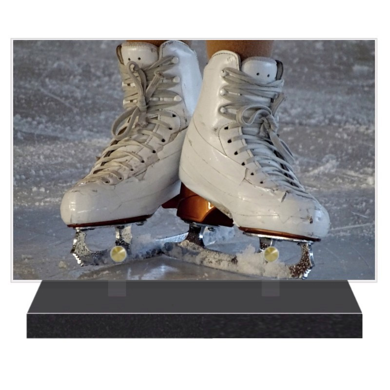 PLAQUE FUNÉRAIRE PATINAGE ARTISTIQUE 20 cm X 30 cm FPF10780