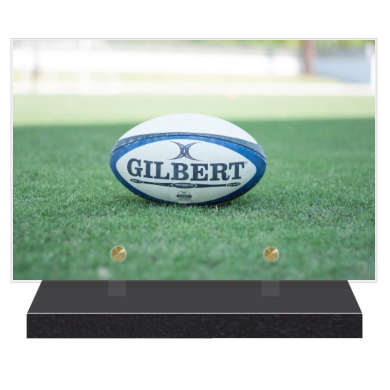 PLAQUE FUNÉRAIRE RUGBY 20 cm X 30 cm FPF10858