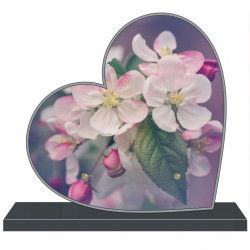 PLAQUE FUNÉRAIRE A PERSONNALISER COEUR FLEURS FPF2233