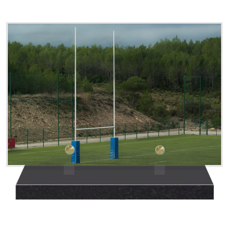 PLAQUE FUNÉRAIRE RUGBYMEN RUGBY 20 cm X 30 cm FPF10861