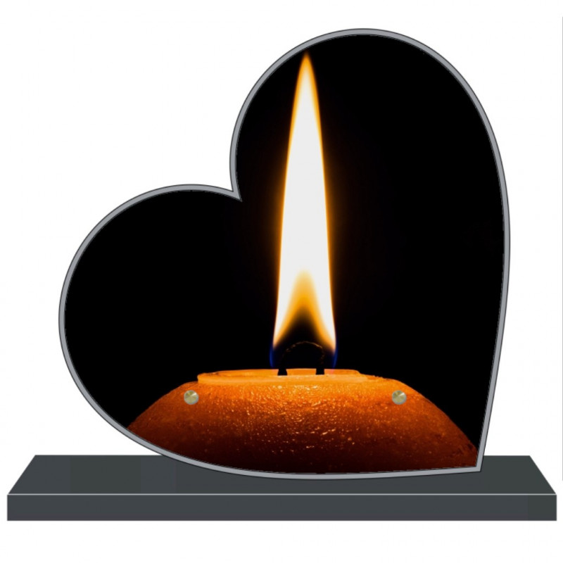 PLAQUE FUNÉRAIRE PERSONNALISABLE COEUR BOUGIES FPF5003 PLAQUE FUNÉRAIRE PERSONNALISABLE COEUR BOUGIES FPF5003