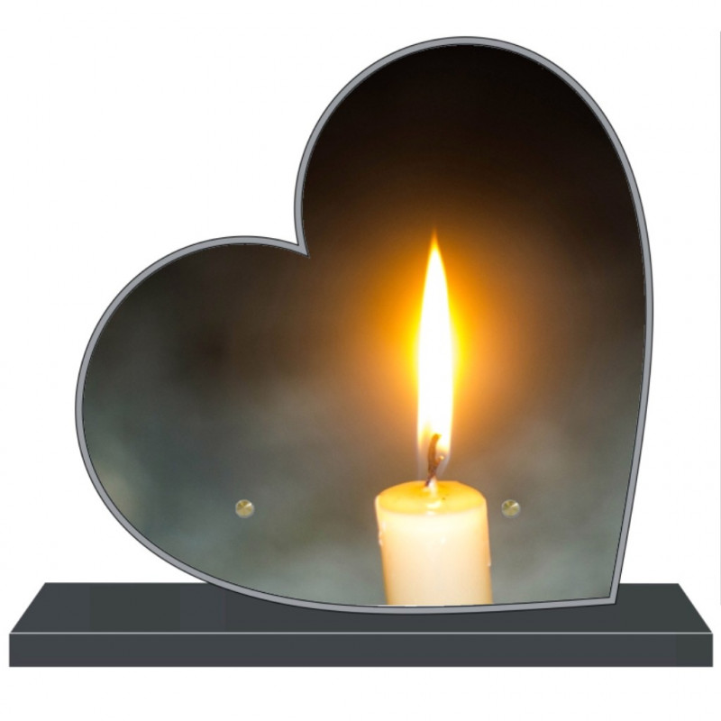 PLAQUE FUNÉRAIRE PERSONNALISABLE COEUR BOUGIES FPF5022 PLAQUE FUNÉRAIRE PERSONNALISABLE COEUR BOUGIES FPF5022