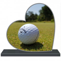 PLAQUE FUNÉRAIRE A PERSONNALISER COEUR GOLF GOLFEURS FPF10109