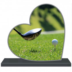 PLAQUE FUNÉRAIRE A PERSONNALISER COEUR GOLF GOLFEURS FPF10112