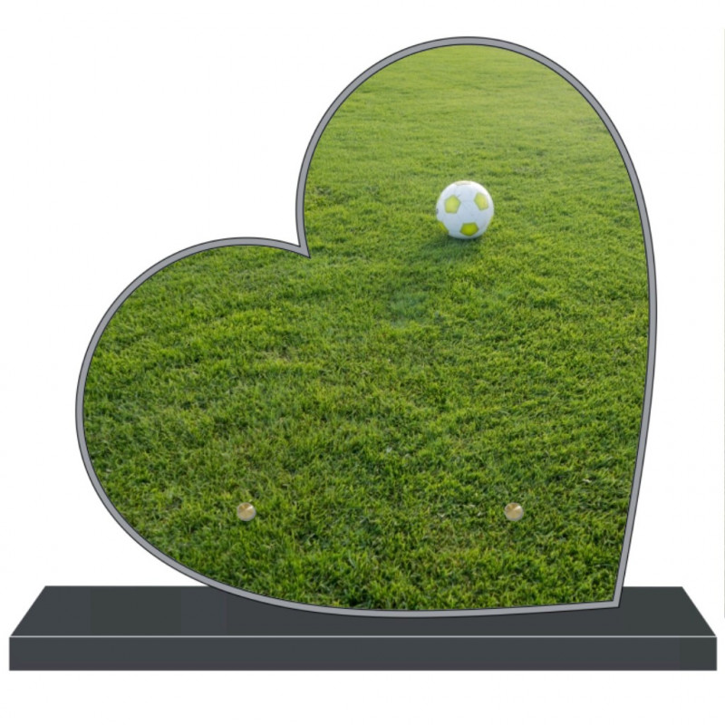 PLAQUE FUNÉRAIRE PERSONNALISABLE COEUR FOOTBALL FPF10172