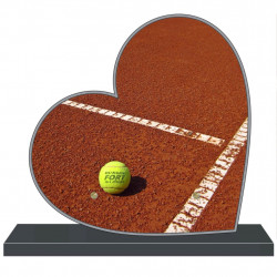 PLAQUE FUNÉRAIRE PERSONNALISABLE COEUR TENNIS FPF10306