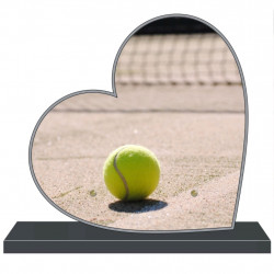 PLAQUE FUNÉRAIRE PERSONNALISABLE COEUR TENNIS FPF10307