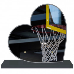 PLAQUE FUNÉRAIRE PERSONNALISABLE COEUR BASKETBALL FPF10714