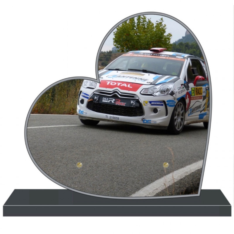 PLAQUE FUNÉRAIRE PERSONNALISABLE COEUR RALLYE AUTOMOBILE FPF10757 PLAQUE FUNÉRAIRE PERSONNALISABLE COEUR RALLYE AUTOMOBILE FPF10757