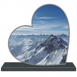 PLAQUE FUNÉRAIRE A PERSONNALISER COEUR THÈME MONTAGNE FPFNX085