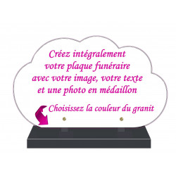 PLAQUE FUNÉRAIRE NUAGE 35 cm X 21 cm A PERSONNALISER